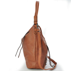 Gyoiamea borsa donna sacco hobo pelle grande cerniera zip spalla monomanico nera