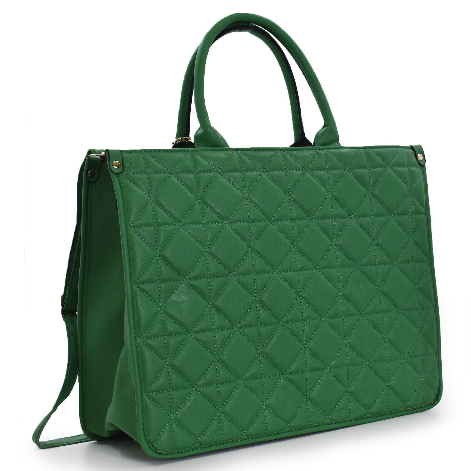 Borsa grande GM trapuntata pelle elegante verde rigida capiente spalla tracolla