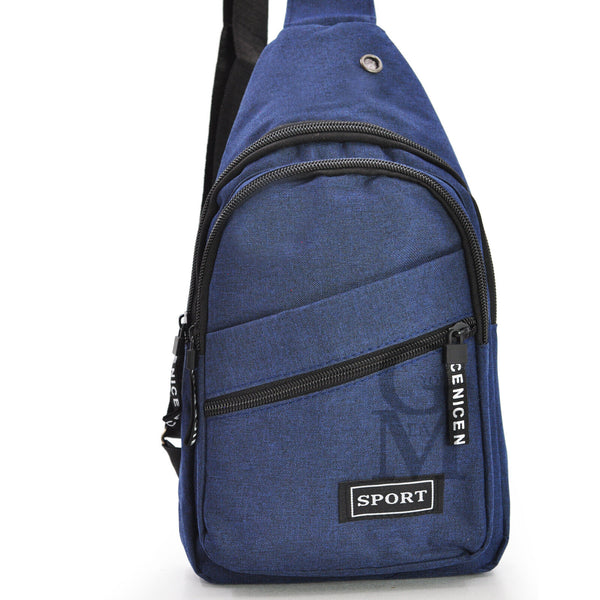 Marsupio SPORT uomo petto monospalla tasche zip sportivo borsa tracolla blu nero