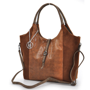 Borsa donna GM grande pelle shopping morbido hobo tracolla plissettata laminata
