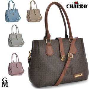 CHARRO Borsa nuova moda bauletto donna fantasia spalla capiente zip pelle rigida