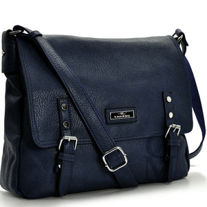 Borsa firmata CHARRO uomo donna vintage pelle cinghie tracolla postina marrone