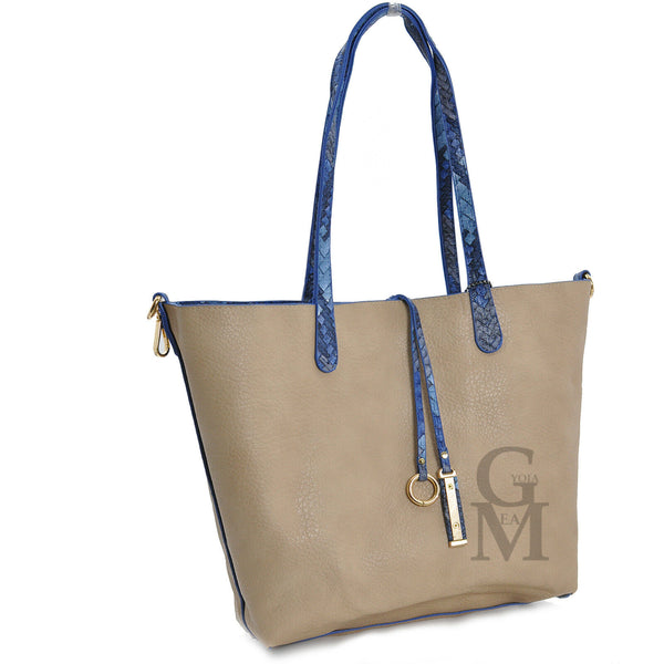 GM borsa 2in1 reversibile donna spalla pelle intrecciata casual intercambiabile