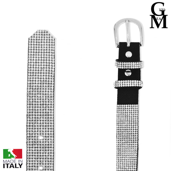 Cintura con strass sexy brillantini glitter cintura donna made in italy disco