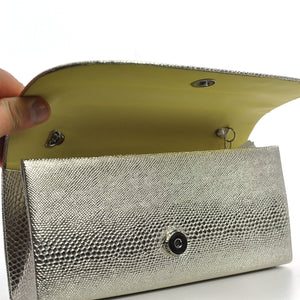 Pochette matrimonio eventi elegante rigida pelle serpente coccodrillo squamata