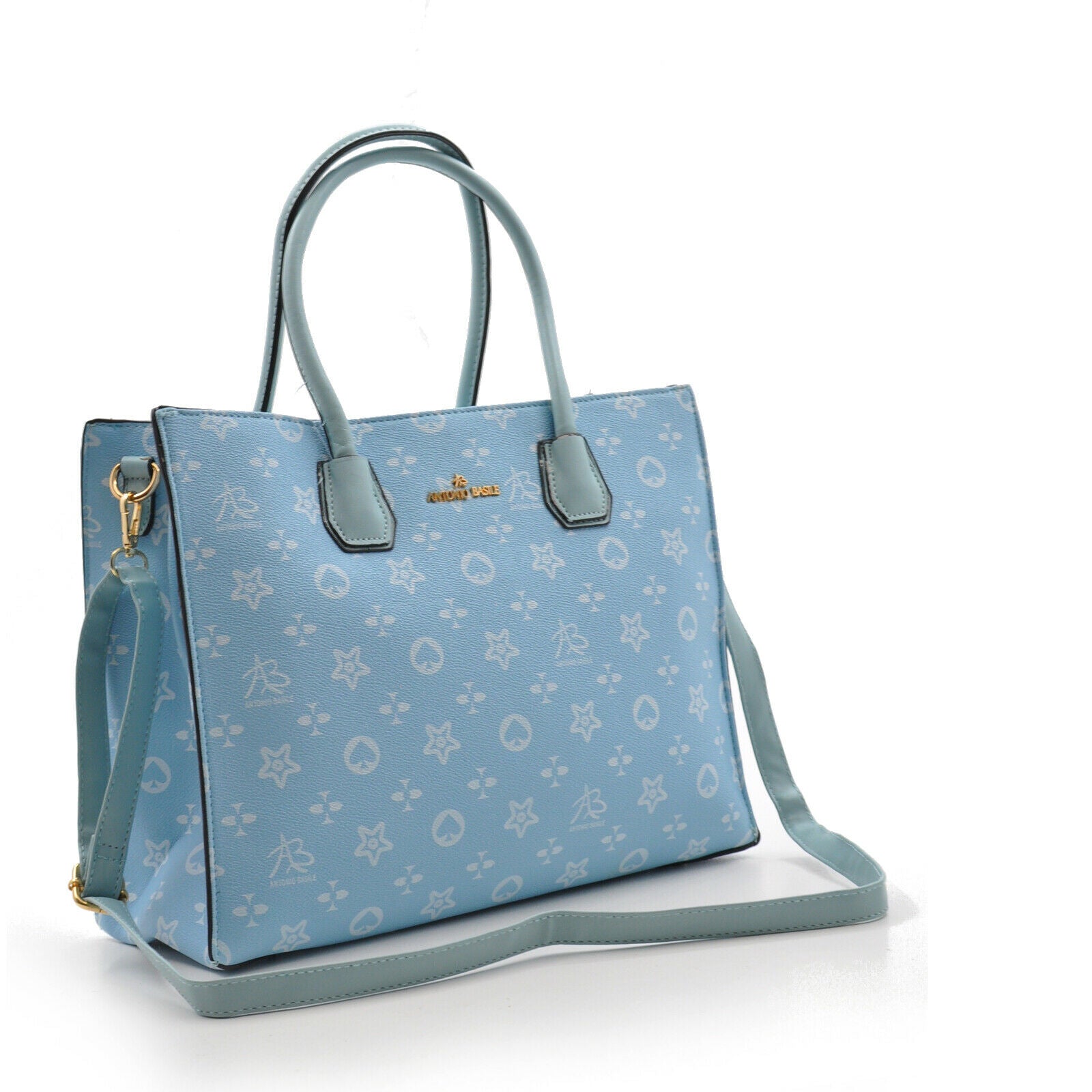 A. Basile borsa shopping moda elegante casual passeggio fantasia fiori marrone