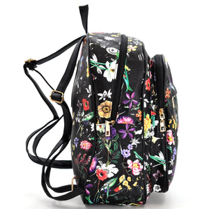 GM zaino zainetto donna nuovo fiori tropicale fantasia floreale grande tasche