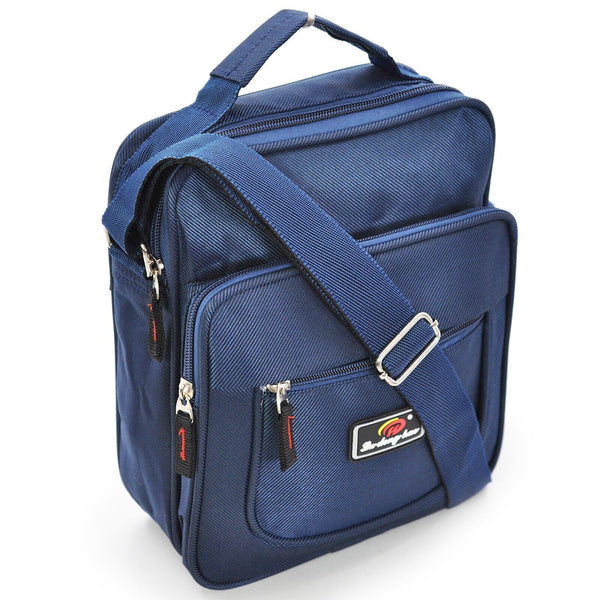 Borsa Borsello Uomo LUDONG Tracolla Grande Porta Cellulare Lavoro Tela blu ipad