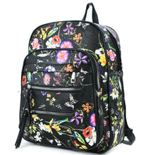 Carica l&#39;immagine nel visualizzatore di Gallery, Gyoiamea borsa zaino 2in1 pelle TRASFORMABILE donna fantasia fiori fiorata nuovo