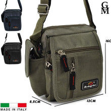 Carica l&#39;immagine nel visualizzatore di Gallery, Borsellino borsello borsa uomo tracolla tessuto nylon tasche esterne  verde tel