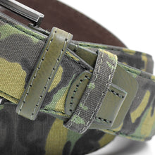 Carica l&#39;immagine nel visualizzatore di Gallery, Cintura uomo fantasia militare camouflage fashion moda casual sport jeans verde