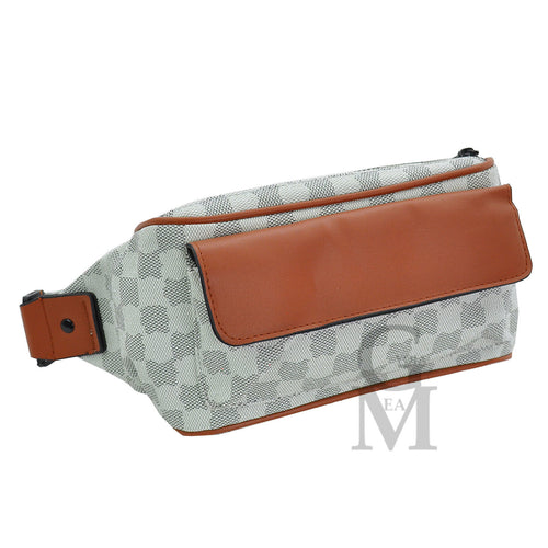 Marsupio fantasia scacchi vita monospalla tasche zip viaggio casual passeggio