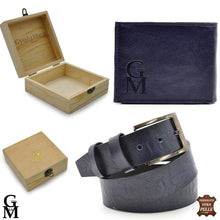 Carica l&#39;immagine nel visualizzatore di Gallery, Gyoiamea PACK Regalo set portafoglio contanti + cintura + scrigno scatola uomo