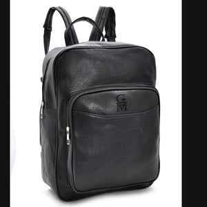 Zaino FIRMATO GM  MODA pelle nero originale uomo porta pc portatile casual