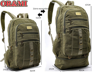 ZAINO MILITARE GRANDE 40L 60L TELA TESSUTO MULTITASCHE CAMPEGGIO VIAGGI TREKKING