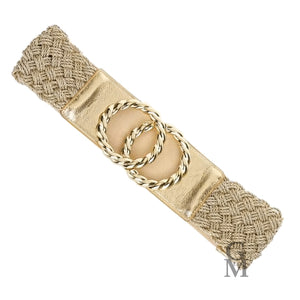 Cintura donna cinta oro stringivita elastica pelle bustino molla t. unica italy