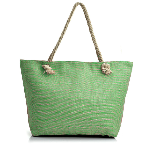 BORSA mare colorata nuova DONNA PAGLIA manici corda piscina tessuto tela paglia