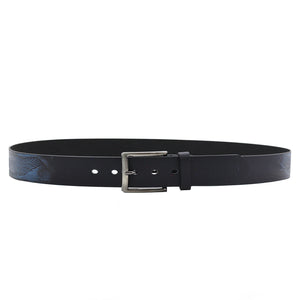 Cintura uomo elegante 3,5cm nuova pelle ali biker rock blu Cinta motociclista