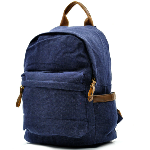 Zaino uomo donna canvas tela pelle grande lavoro scuola porta pc viaggio tessuto