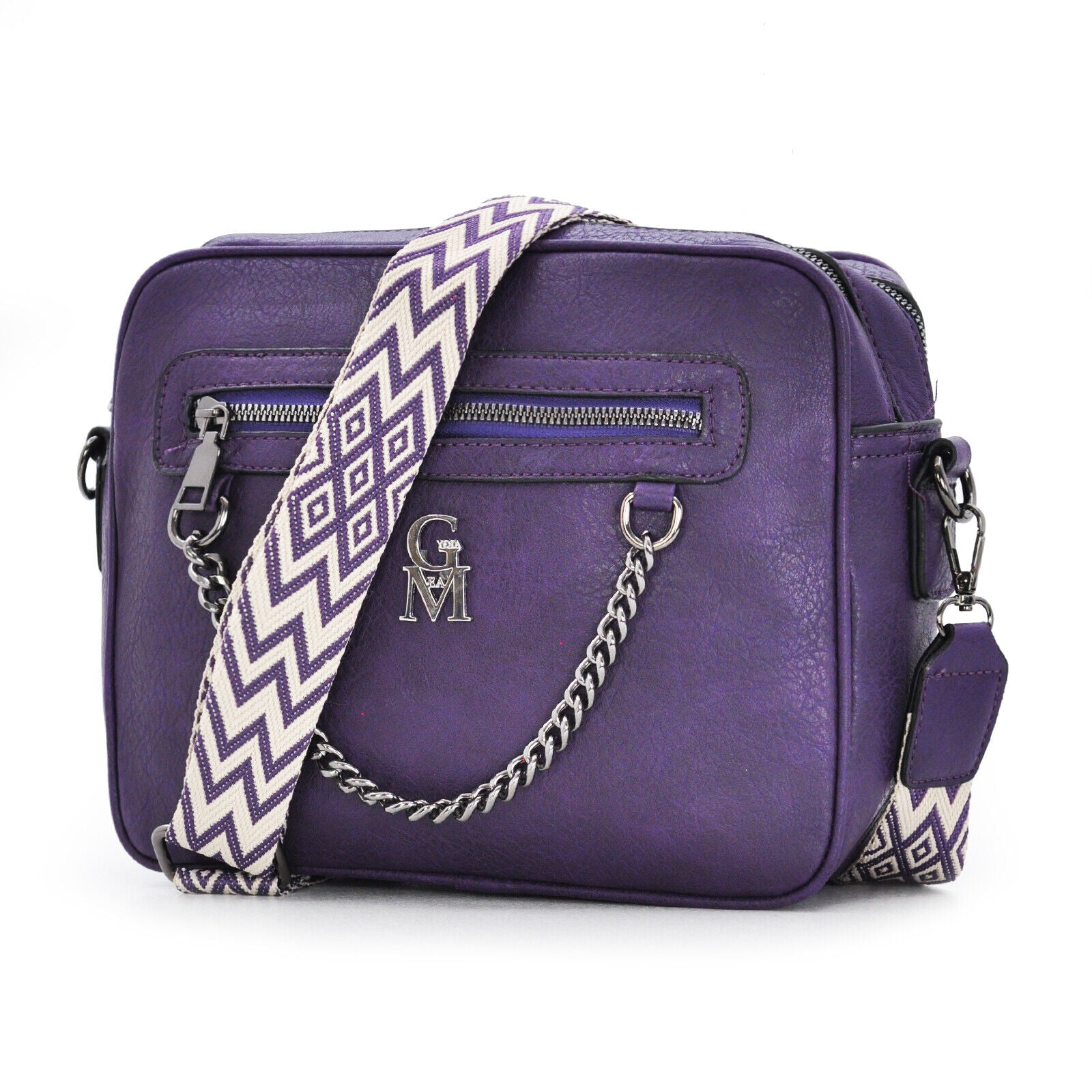 Borsa firmata Gyoiamea donna tracolla fantasia cinghia colorata capiente tasche