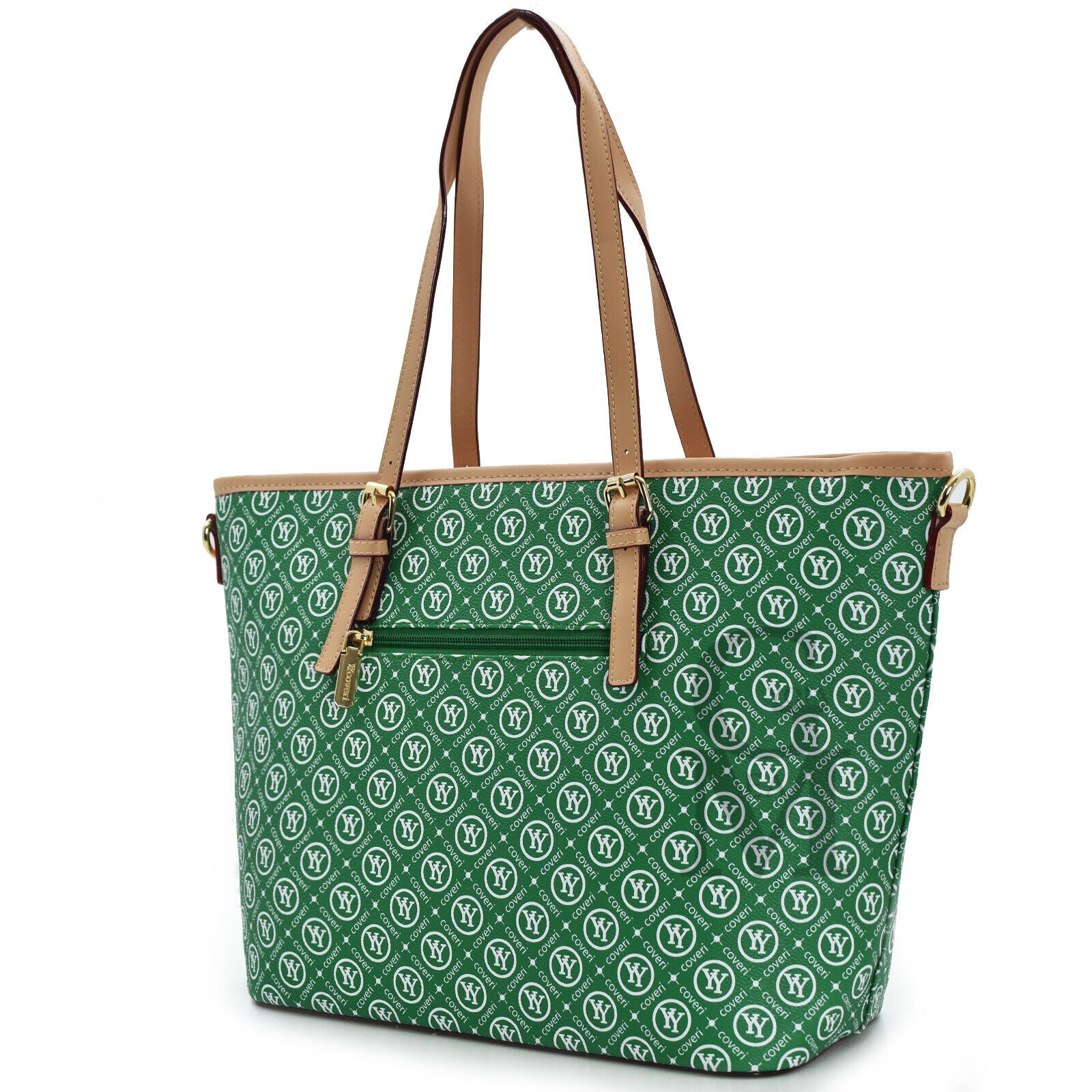 borsa donna verde spalla originale YyCoveri fantasia scritte logo tracolla shop