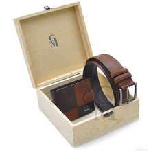 Carica l&#39;immagine nel visualizzatore di Gallery, Gyoiamea PACK Regalo set portafoglio contanti + cintura + scrigno scatola uomo