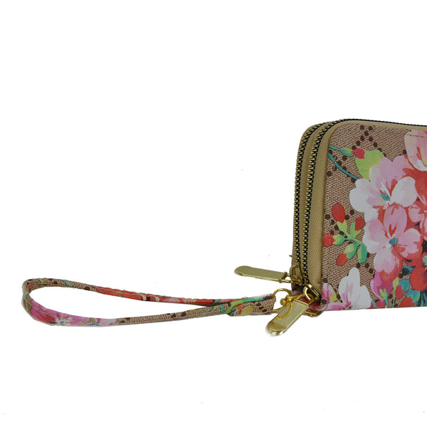 Portafoglio donna floreale Ecopelle italiana vintage  fantasia fiori elegante