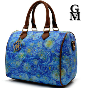 GM borsa stampa colori Vincent Van Gogh Notte stellata sul rodano donna bauletto