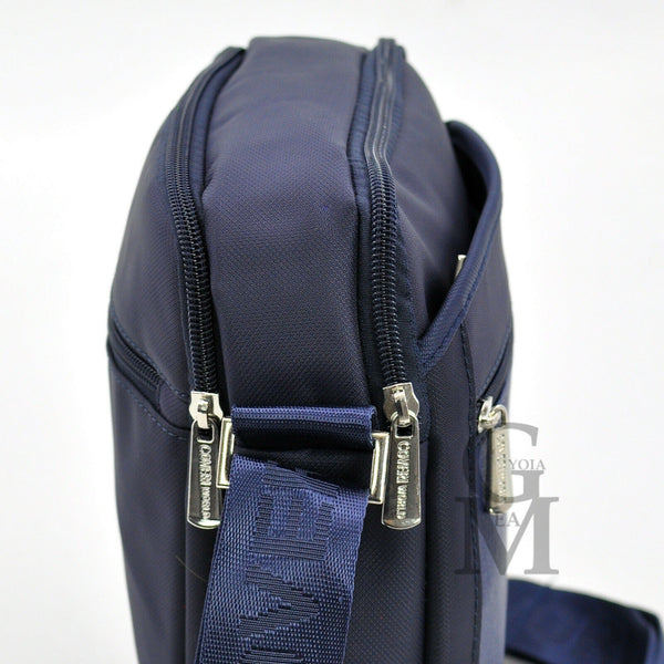 COVERI borsello uomo borsa tracolla nylon nero blu impermeabile zip capiente