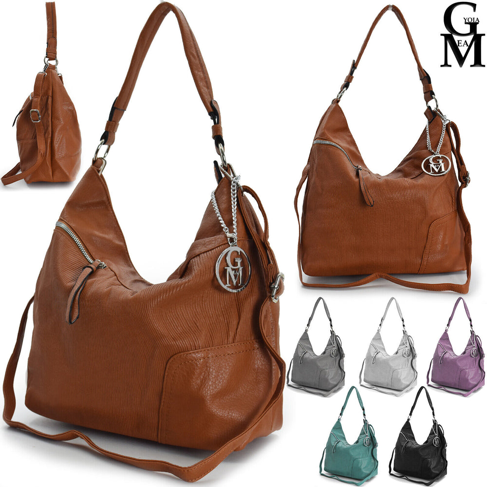 Borsa donna secchio GM MILANO hobo spalla sacco pelle tracolla capiente tasche