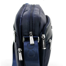 Carica l&#39;immagine nel visualizzatore di Gallery, COVERI borsello uomo borsa tracolla pelle nylon nero blu lavoro sport piccolo