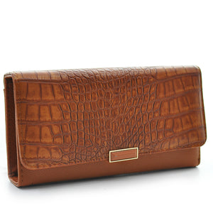 Portafoglio donna Ecopelle coccodrillo italia tasche vintage carte cerniera