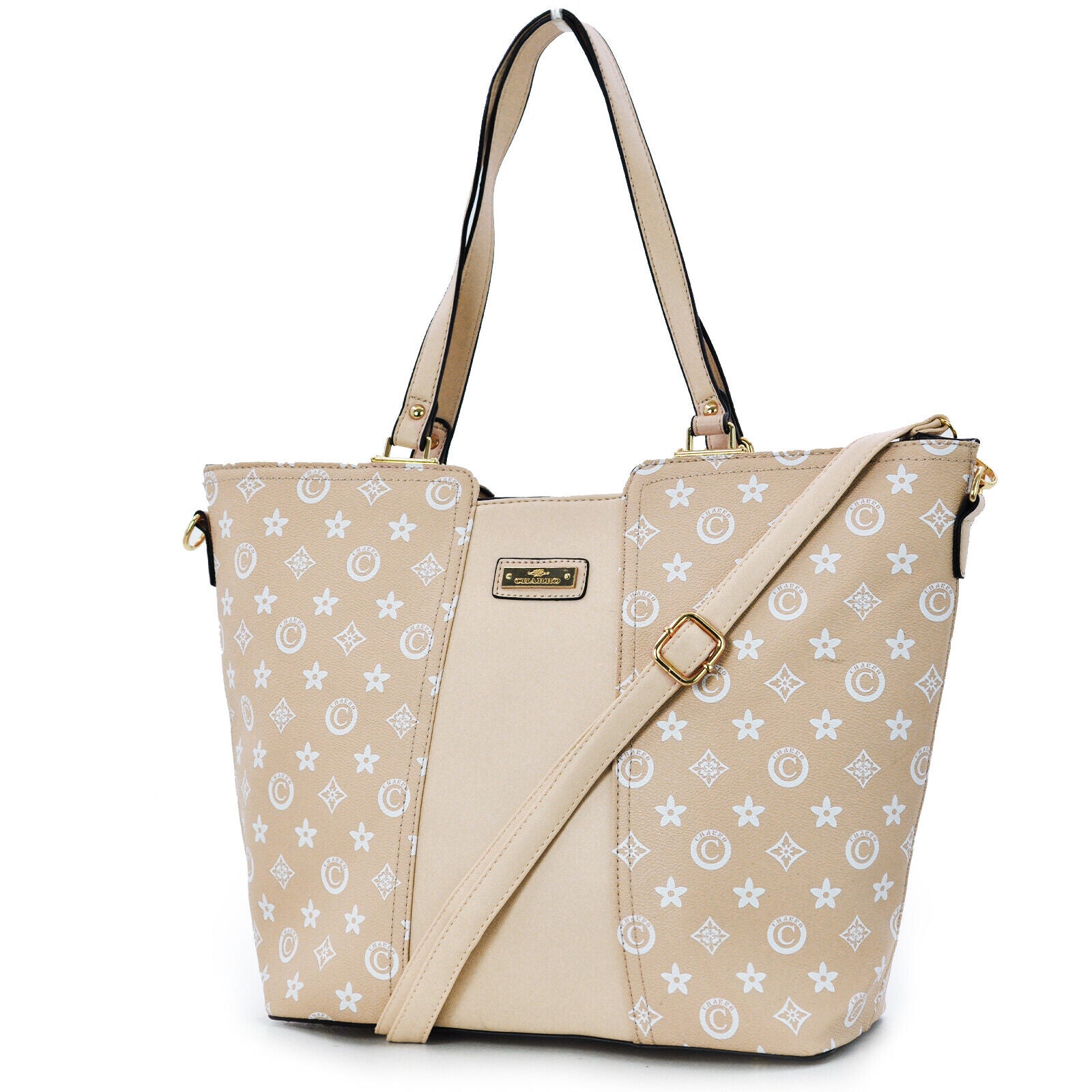 A. Basile borsa shopping nuova elegante casual passeggio fantasia fiori marrone