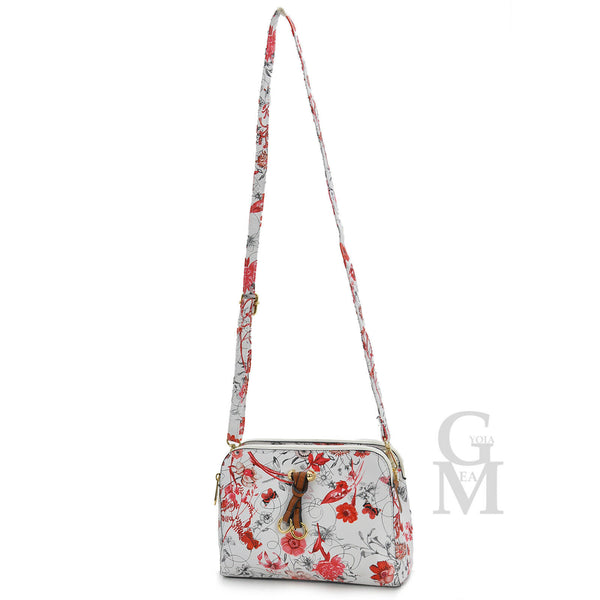 Borsa borsetta floreale fiori rose pelle piccola donna elegante passeggio casual