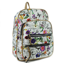 Carica l&#39;immagine nel visualizzatore di Gallery, Gyoiamea borsa zaino 2in1 pelle TRASFORMABILE donna fantasia fiori fiorata nuovo