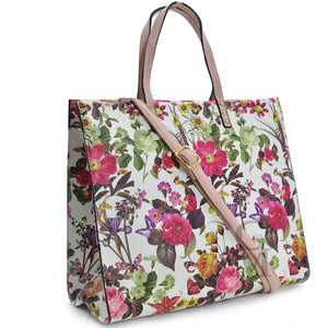 GM LA FIORATA Borsa shopping rose elegante casual beige passeggio fantasia fiori fiorata