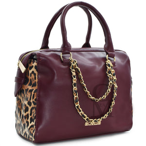 borsa donna P. CLUB piccola bauletto fantasia maculata leopardata tracolla nera