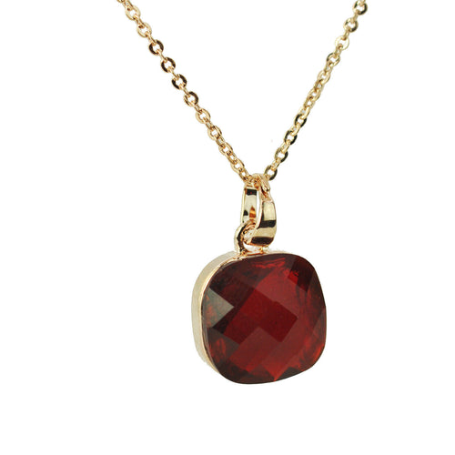 Collana ciondolo cristallo rosso rosa argento donna punto luce strass cerimonia