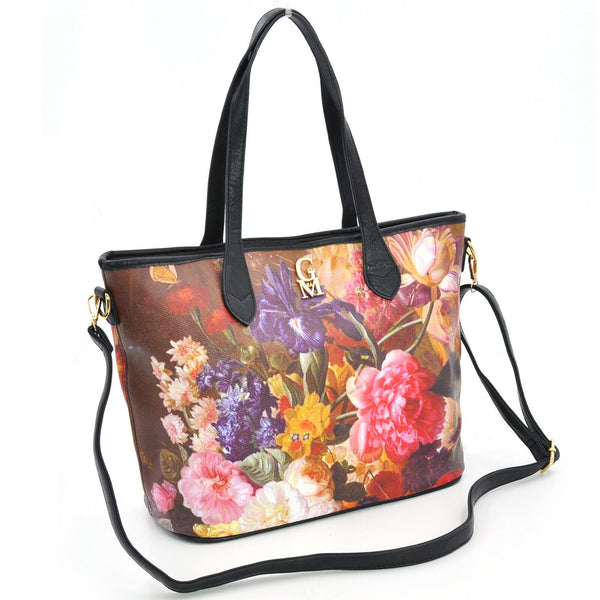 Borsa shopping dipinto stampa van brussel fiori in un vaso paulus theodorus moda