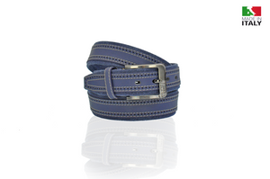 Cintura uomo made in italy foderato in jeans cinta di jeans blu jeans marrone