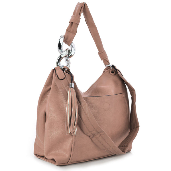 Borsa donna GM pelle intrecciata grande morbida sacco spalla capiente hobo