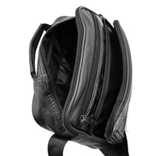 Carica l&#39;immagine nel visualizzatore di Gallery, GM zip Borsello capiente uomo moda tracolla borsa grande vera pelle lavoro nero