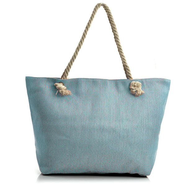 BORSA mare colorata nuova DONNA PAGLIA manici corda piscina tessuto tela paglia