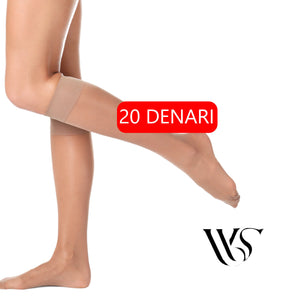 12 24 Paia calze Gambaletto velato trasparenti Donna 20 50 denari den nere carne