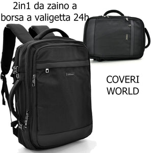 2in1 Zaino e borsa cartella 24h COVERI rigido porta pc ufficio laptop documenti