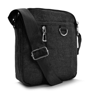 Borsello GM nylon uomo borsa tracolla tessuto nero blu lavoro sport piccolo tela