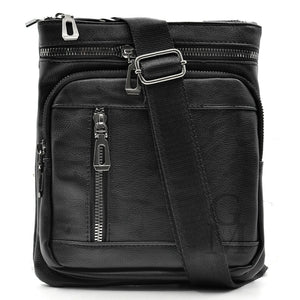 Borsello uomo vera pelle casual nero sottile Tracolla piccola tasche zip Lavoro