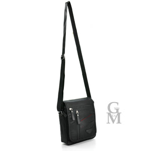 Borsello uomo nero casual tessuto impermeabile nylon tracolla zip tasche lavoro