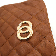 Carica l&#39;immagine nel visualizzatore di Gallery, Borsa borsetta piccola donna pelle trapuntata elegante marrone passeggio casual