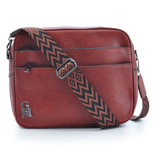 Borsa donna Gyoiamea vintage pelle viola tracolla postina capiente tasche multi